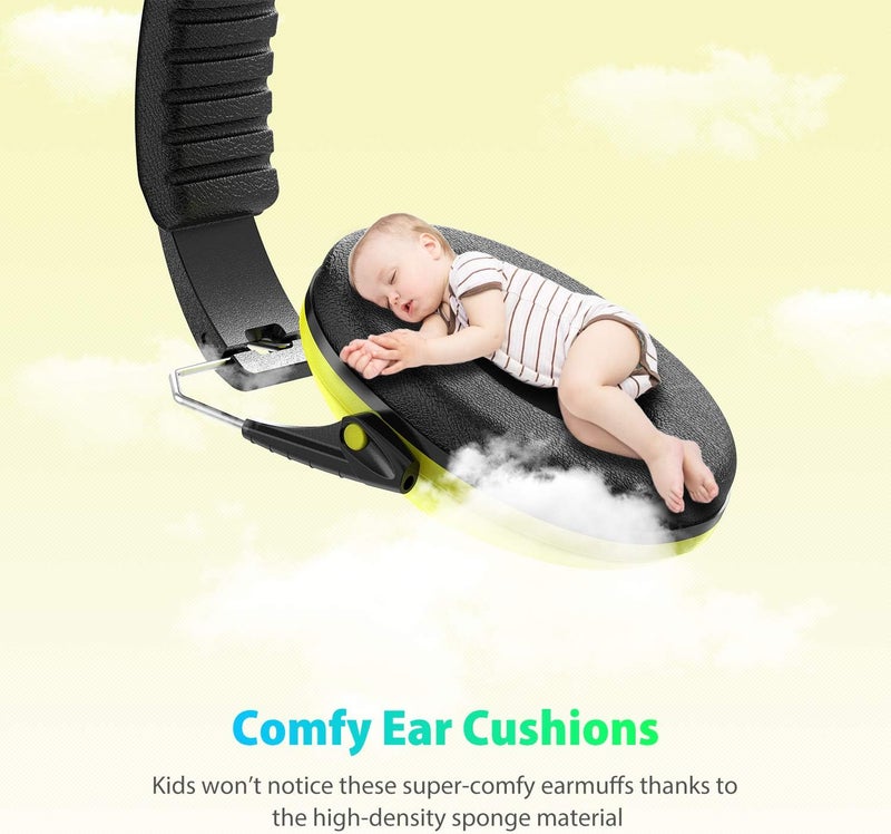 Dr.Meter Ear Protection for Kid: EM100 SNR27.4 Kids Noise Cancelling Headphones with Adjustable Headband - Kid Hearing Protection for Monster Truck Mowing Demo Derby and Concert - Yellow - Image 5